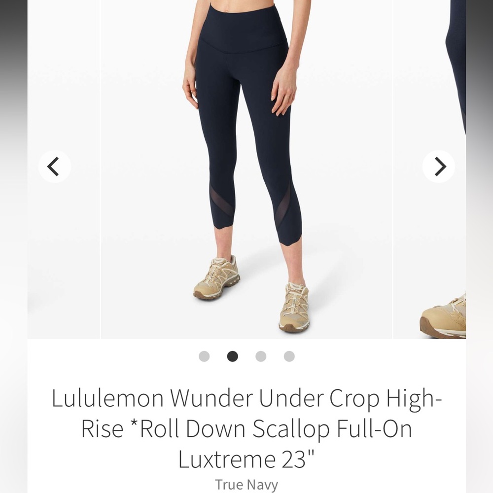 lululemon scallop wunder under crop leggings